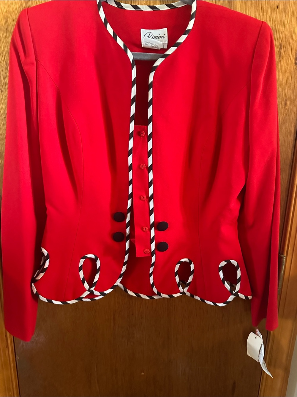 Rimini Red Jacket with Black-and-White Trim